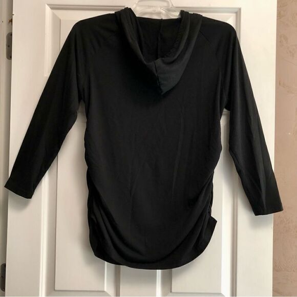 Ginkana Women’s Black Hooded Maternity Top with Front Pockets Size Large - Picture 4 of 9